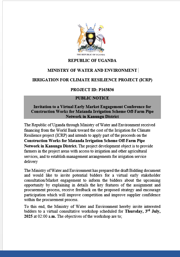 Advert for pipe network