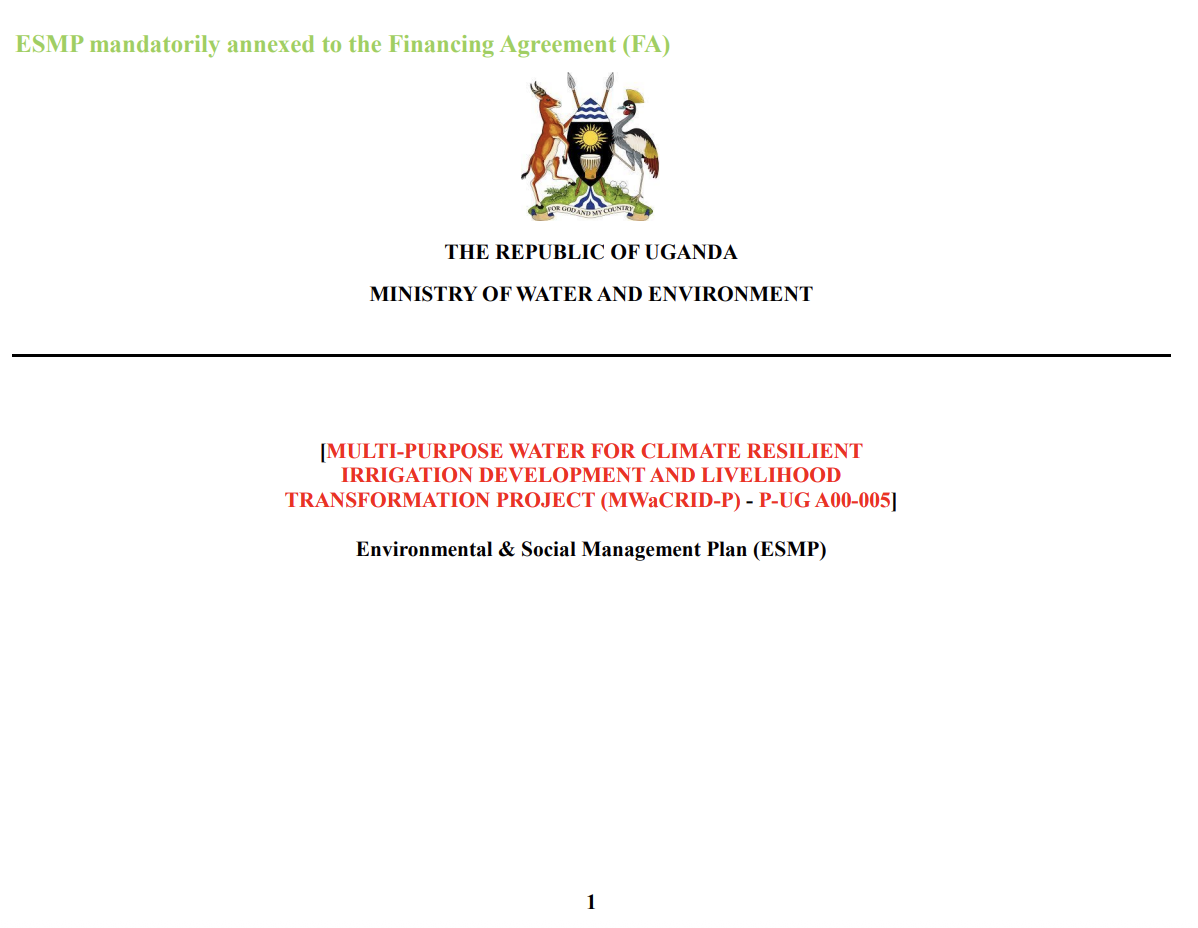 Environmental & Social Management Plan (ESMP)