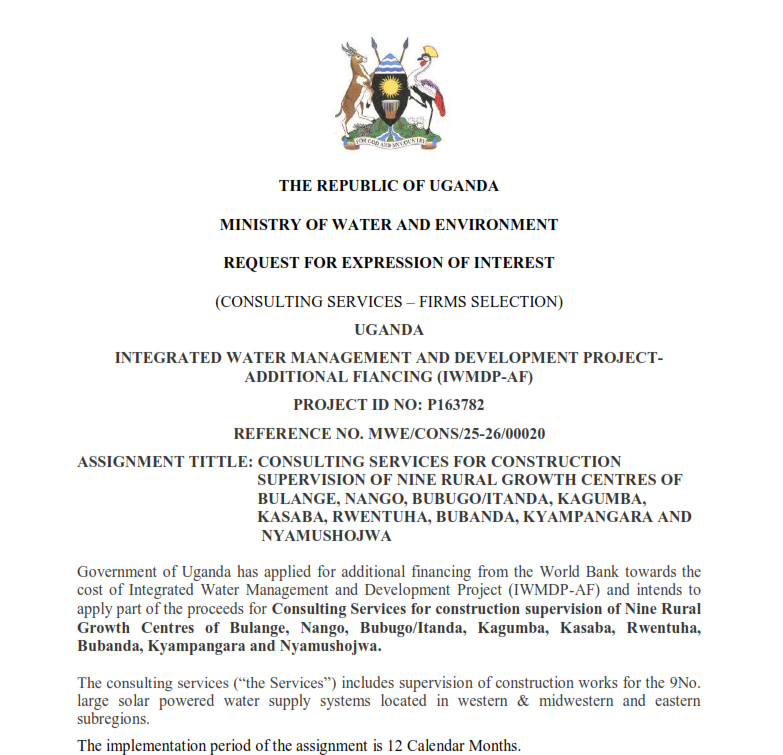 Final REOI for supervision of 9 RGCS 