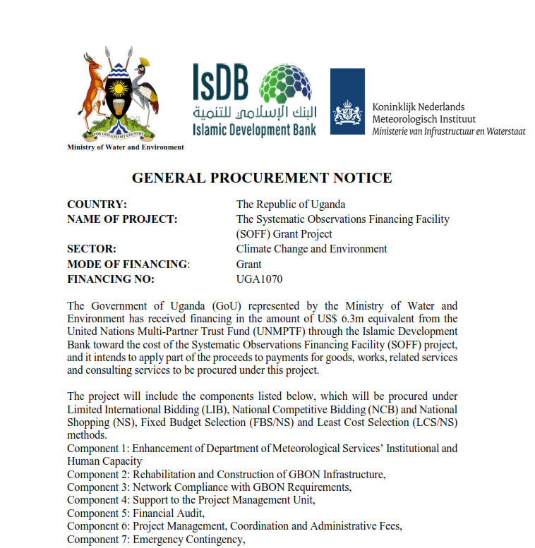 GENERAL PROCUREMENT NOTICE-SOFF Project