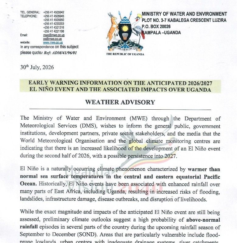 Weather Advisory August 2026