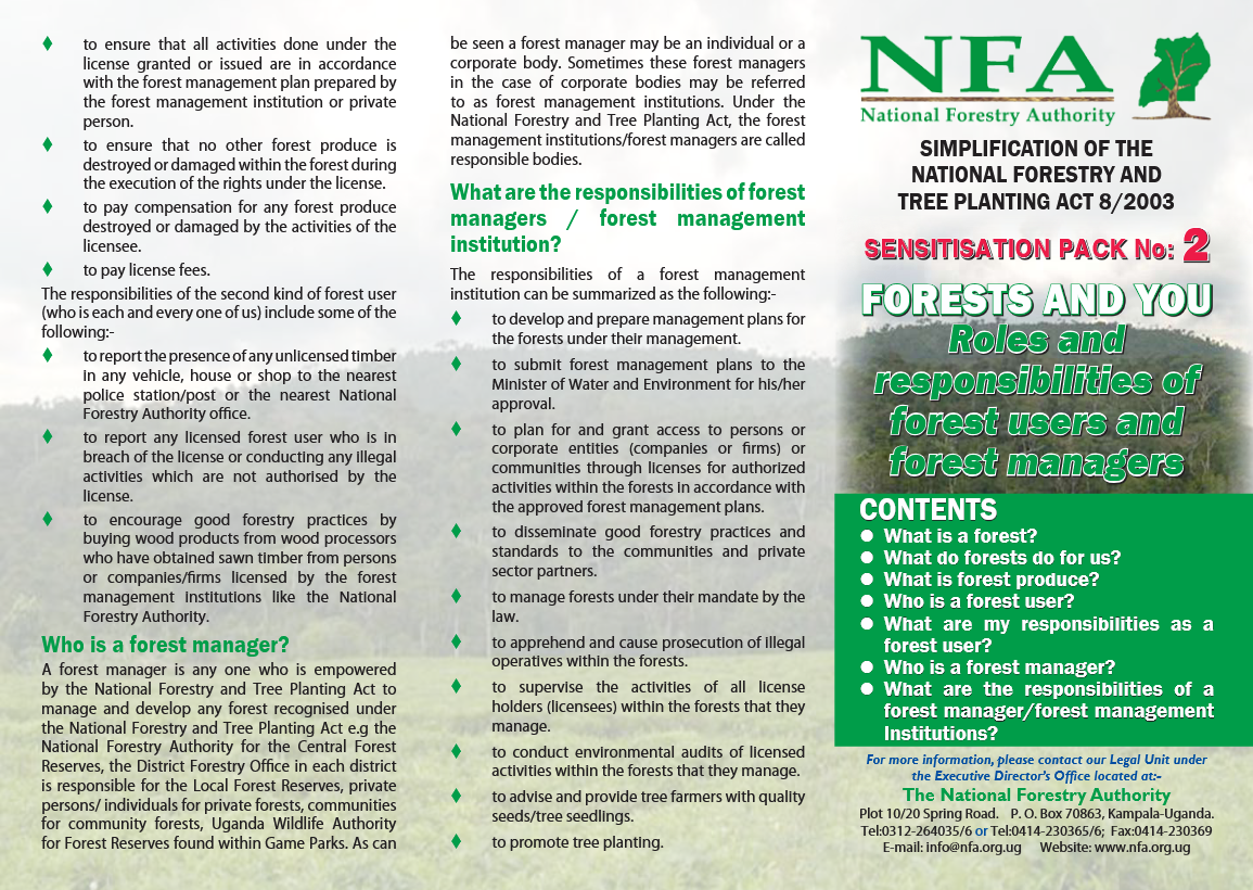 Forests and users sensitization pack