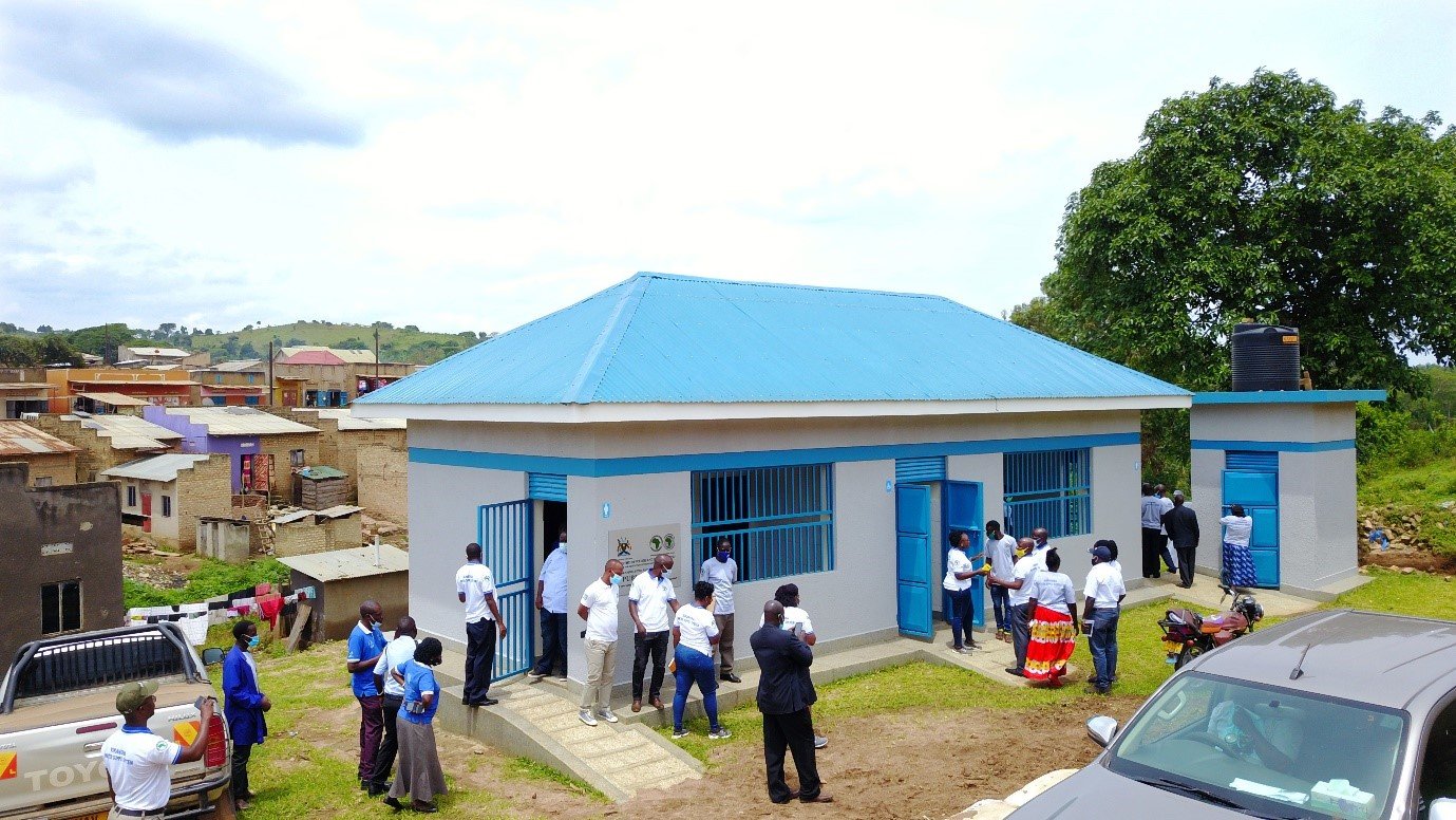 A completed public toilet in Kasambya town council as part of Kikandwa Piped Water Supply System.