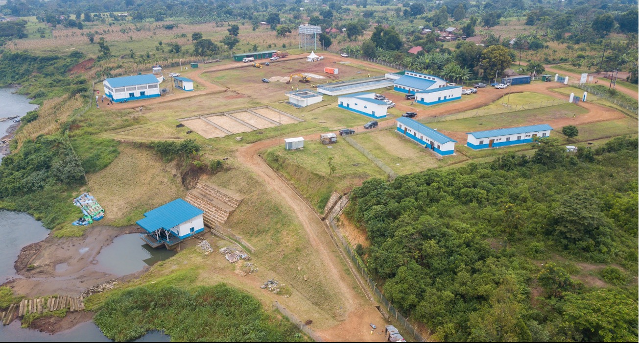 Aerial view of completed works for Kayunga-Busaana (Phase 1) Water Supply and Sanitation System, Kayunga district.