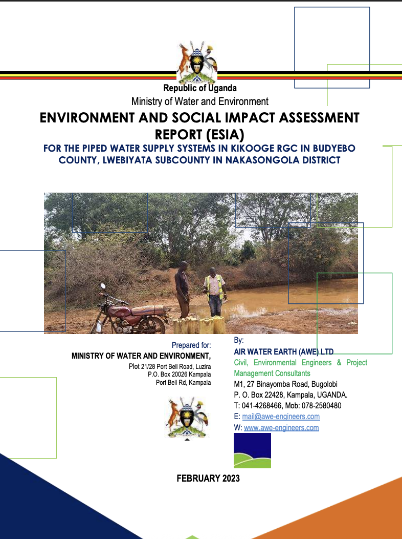 ESIA REPORT FOR KIKOOGE WSS- NAKASONGOLA DISTRICT