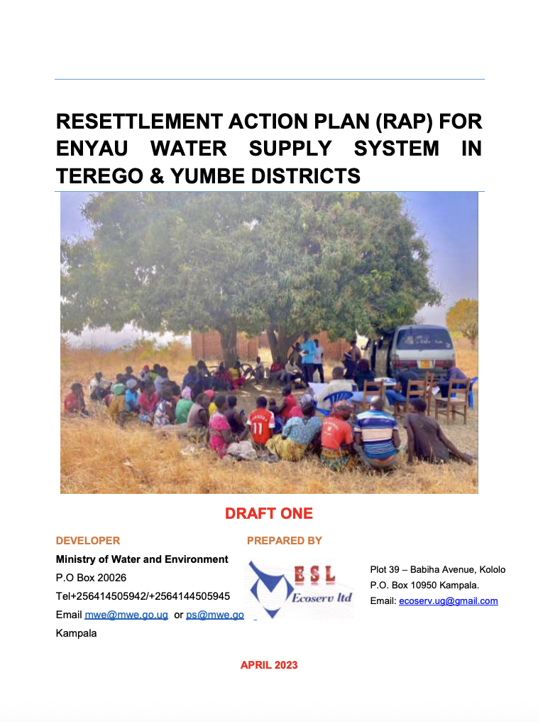 RESETTLEMENT ACTION PLAN (RAP) FOR ENYAU WSS