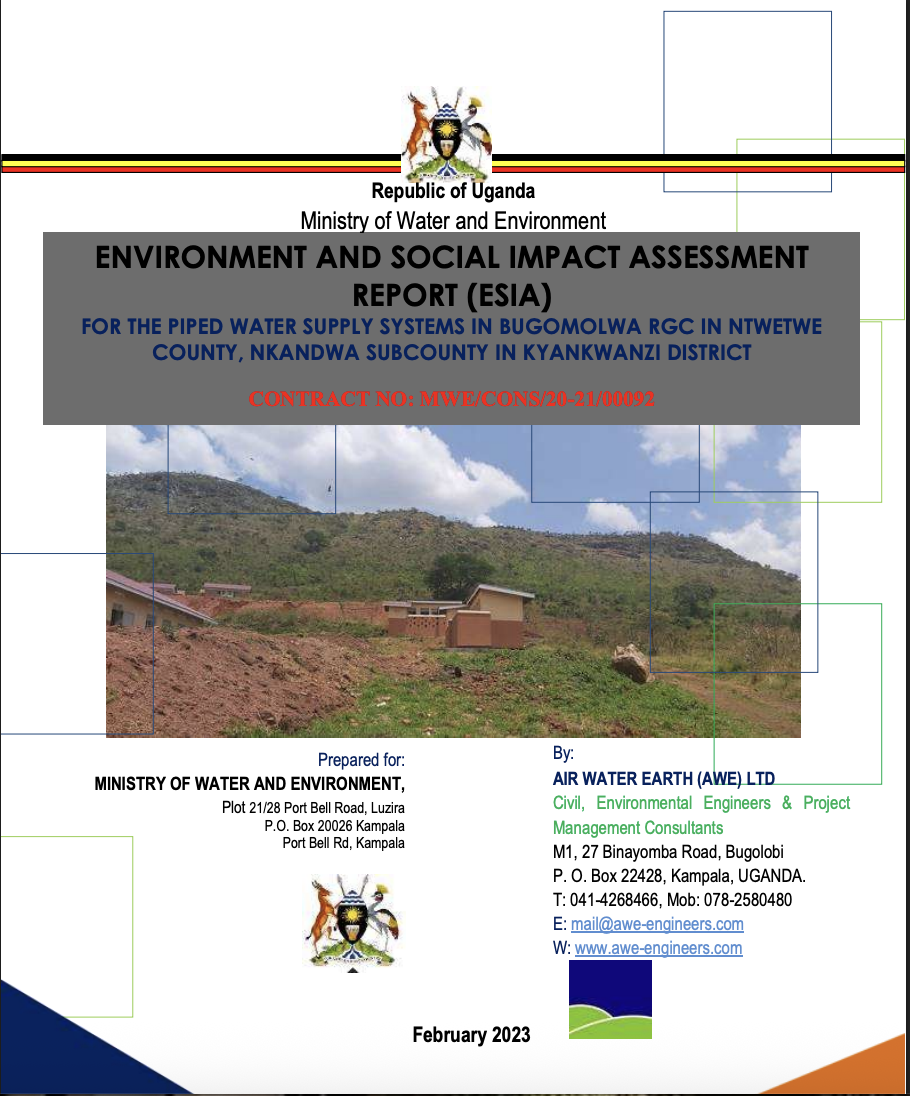 ESIA REPORT FOR BUGOMOLWA WSS-KYANKWANZI DISTRICT
