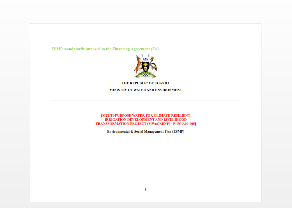 Environmental & Social Management Plan (ESMP)-MWACRID MAR 2026