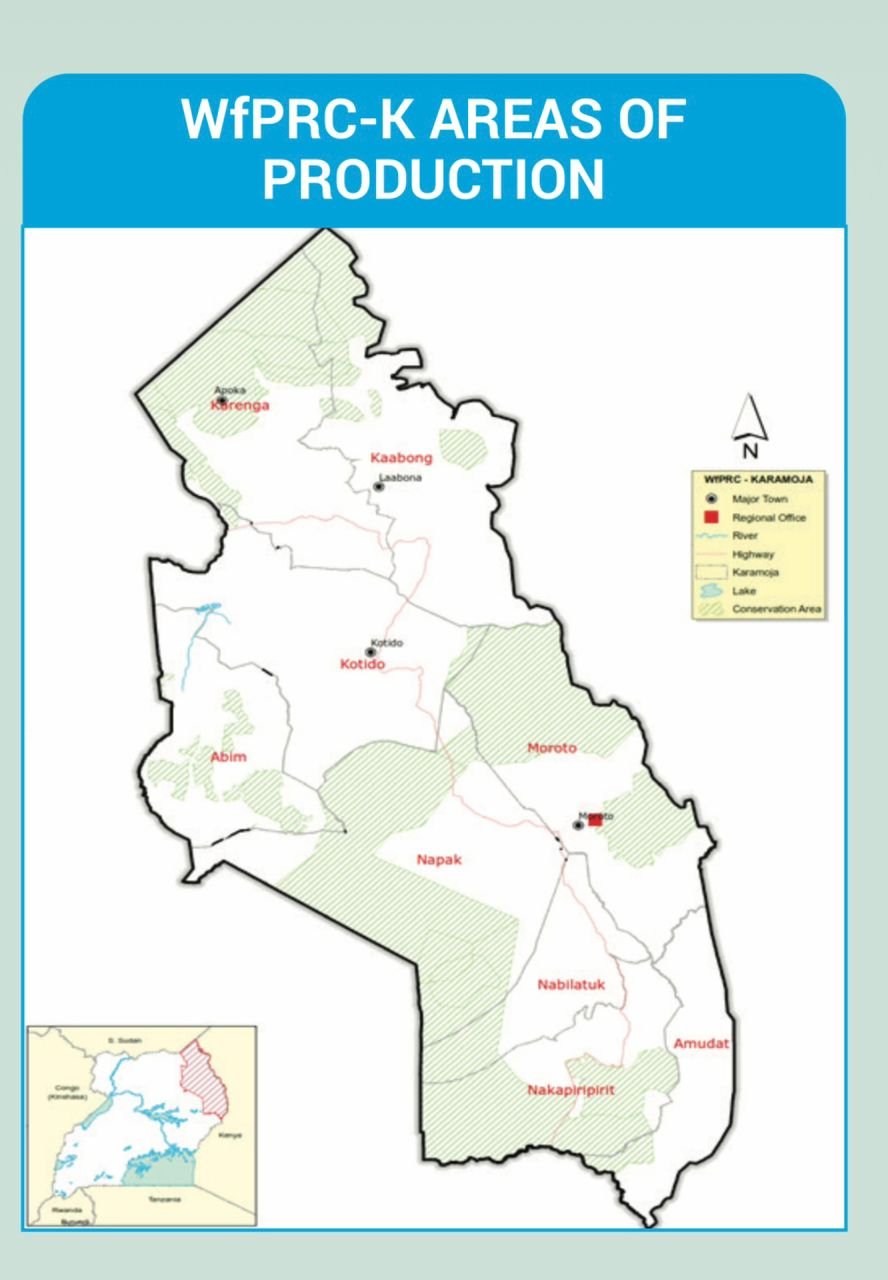 Map showing areas of operation of WfPRC-K