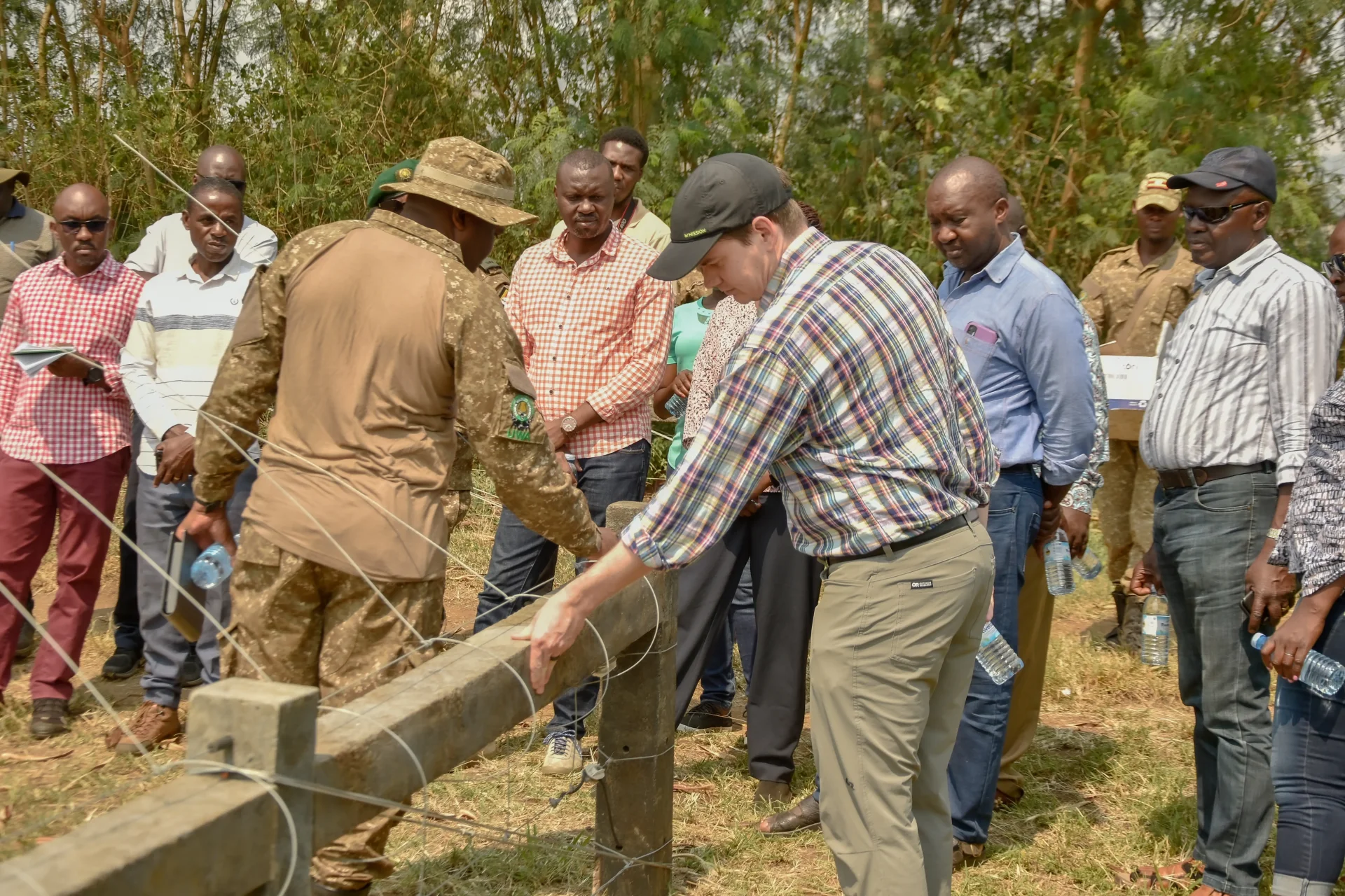 Electric fence  at queen Elizabeth National Park